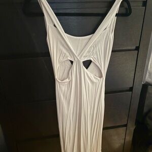 Nasty Gal White Maxi Dress with Cut-Out Detail